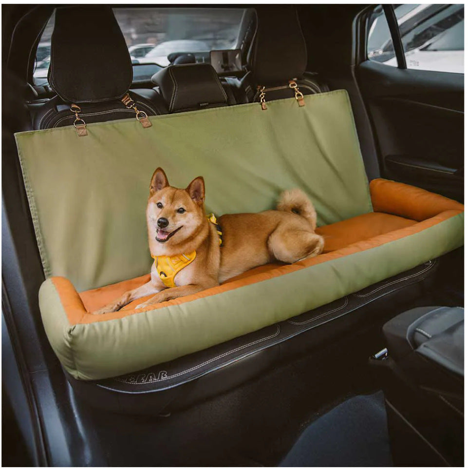 KFX-0316221 Detachable and Washable Minimalist Pet Mat for Single and Full Car Seats - Available in Green, Gray, Blue