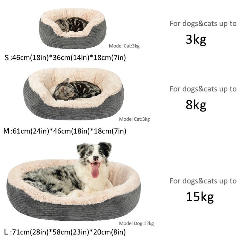 KFX-0317245 Plush Oval Kennel Mat for Cats and Dogs – Cozy Winter Sleeping Solution