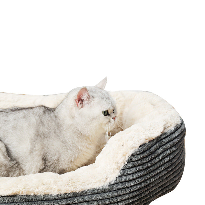 KFX-0317245 Plush Oval Kennel Mat for Cats and Dogs – Cozy Winter Sleeping Solution