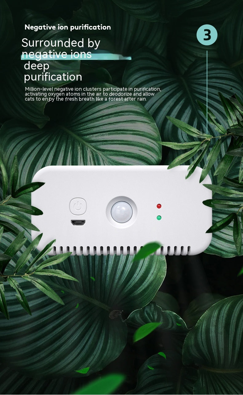 KFX-0318013 Plastic Pet Deodorizer and Air Purifier for Odor Removal, Elegant White Design, Compact Size