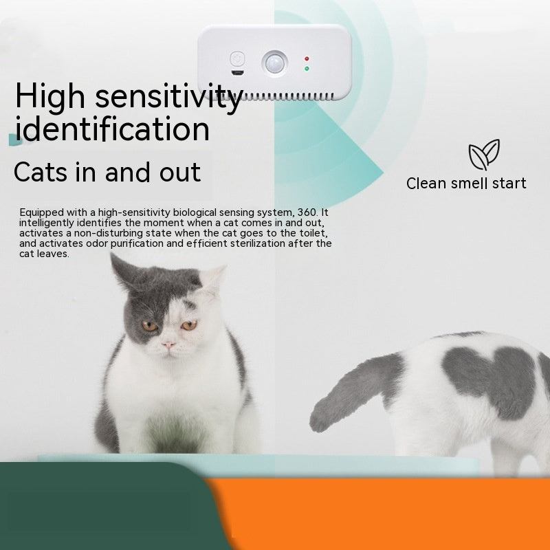 KFX-0318013 Plastic Pet Deodorizer and Air Purifier for Odor Removal, Elegant White Design, Compact Size