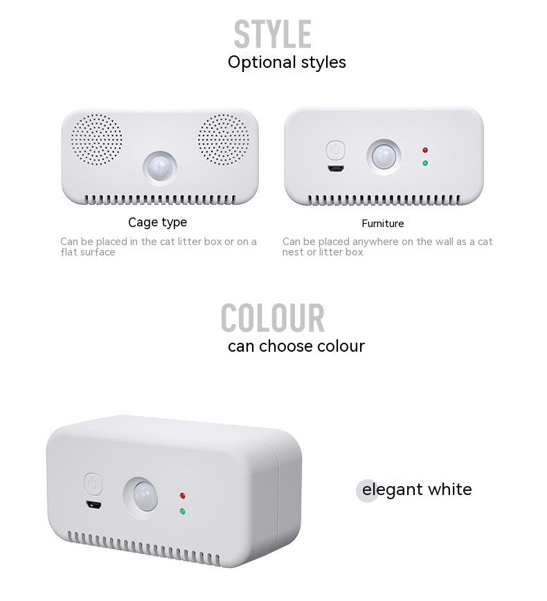 KFX-0318013 Plastic Pet Deodorizer and Air Purifier for Odor Removal, Elegant White Design, Compact Size