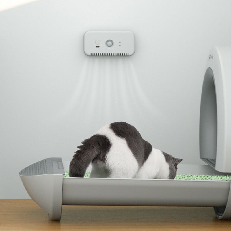 KFX-0318013 Plastic Pet Deodorizer and Air Purifier for Odor Removal, Elegant White Design, Compact Size