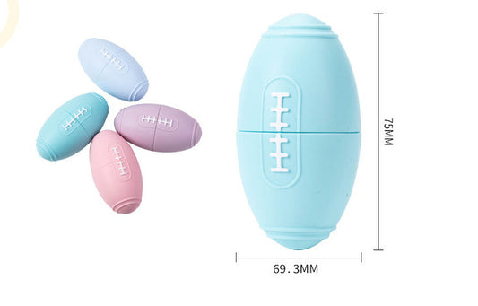 KFX-0318653 Durable Silicone Dog Toy for Boredom Relief with Rugby Shape and Food Dispensing Features