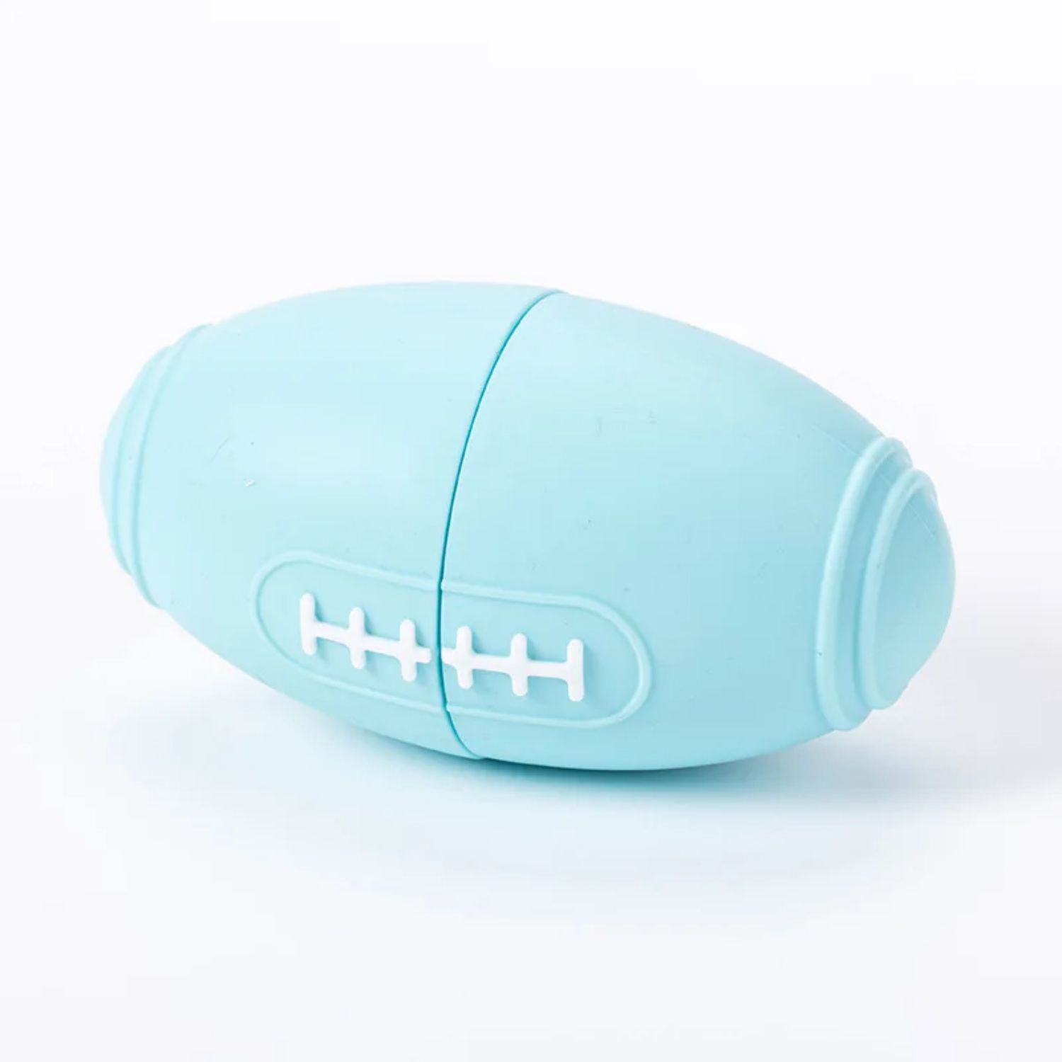 KFX-0318653 Durable Silicone Dog Toy for Boredom Relief with Rugby Shape and Food Dispensing Features