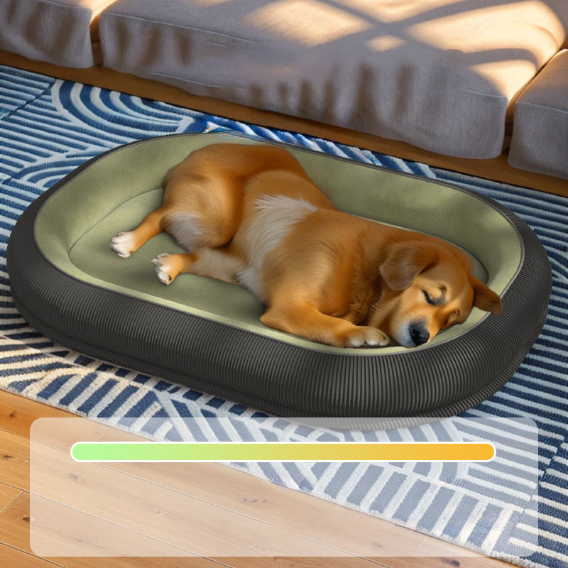 KFX-0319037 Spacious Corduroy and Fleece Dog Kennel for Medium to Large Dogs and Cats - Easy to Clean and Disassemble for All Seasons