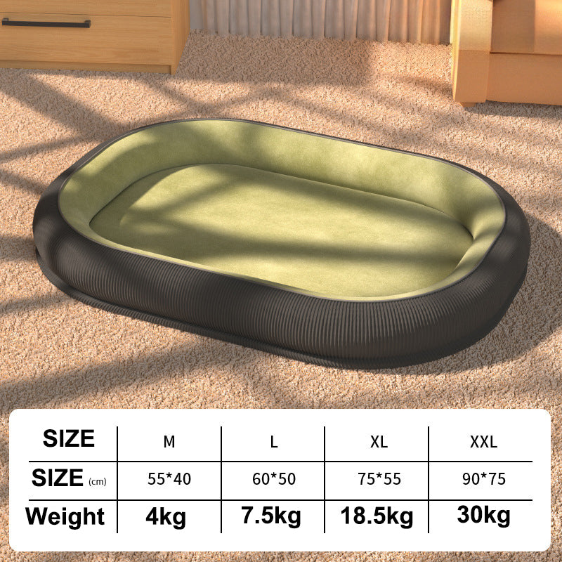 KFX-0319037 Spacious Corduroy and Fleece Dog Kennel for Medium to Large Dogs and Cats - Easy to Clean and Disassemble for All Seasons