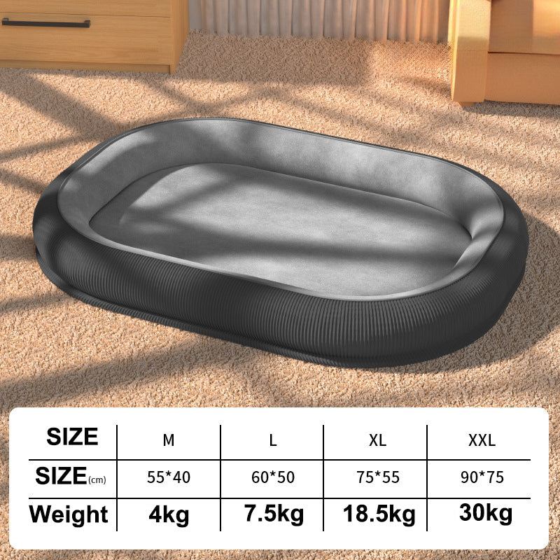 KFX-0319037 Spacious Corduroy and Fleece Dog Kennel for Medium to Large Dogs and Cats - Easy to Clean and Disassemble for All Seasons
