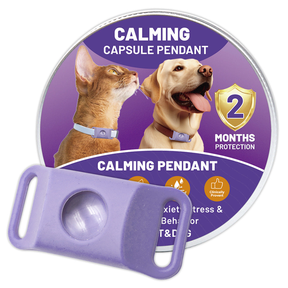 KFX-0319165 Pet Calm Anti-Stress Buckle for Dogs and Cats with Soothing Capsules and Silicone Stabilization Rings - Purple and Green Options Available
