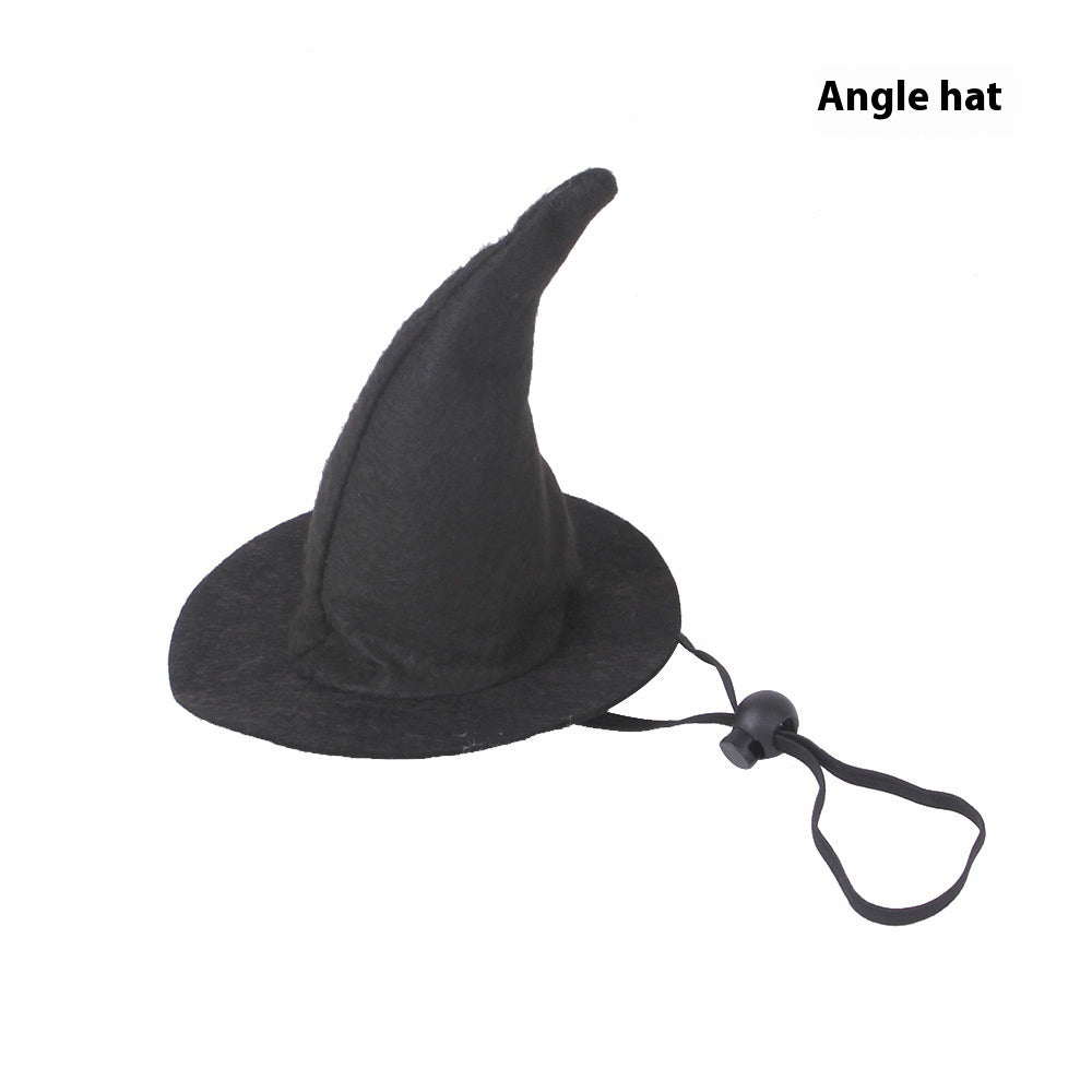 KFX-0321981 Pet Cat Pumpkin Hat for Halloween - Adjustable Cloth Headgear with Embossed Design