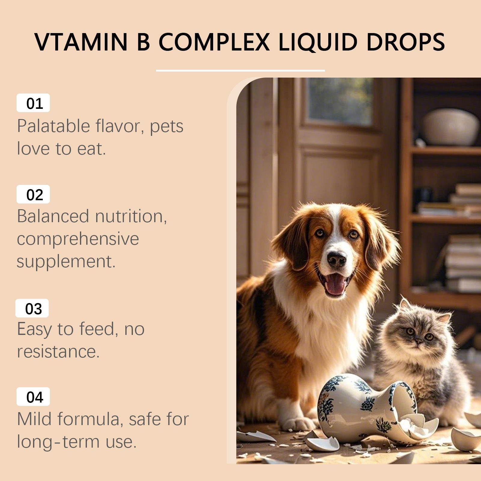 KFX-0323005 Pet Vitamin B Complex Nutritional Drops for Enhanced Health and Vitality