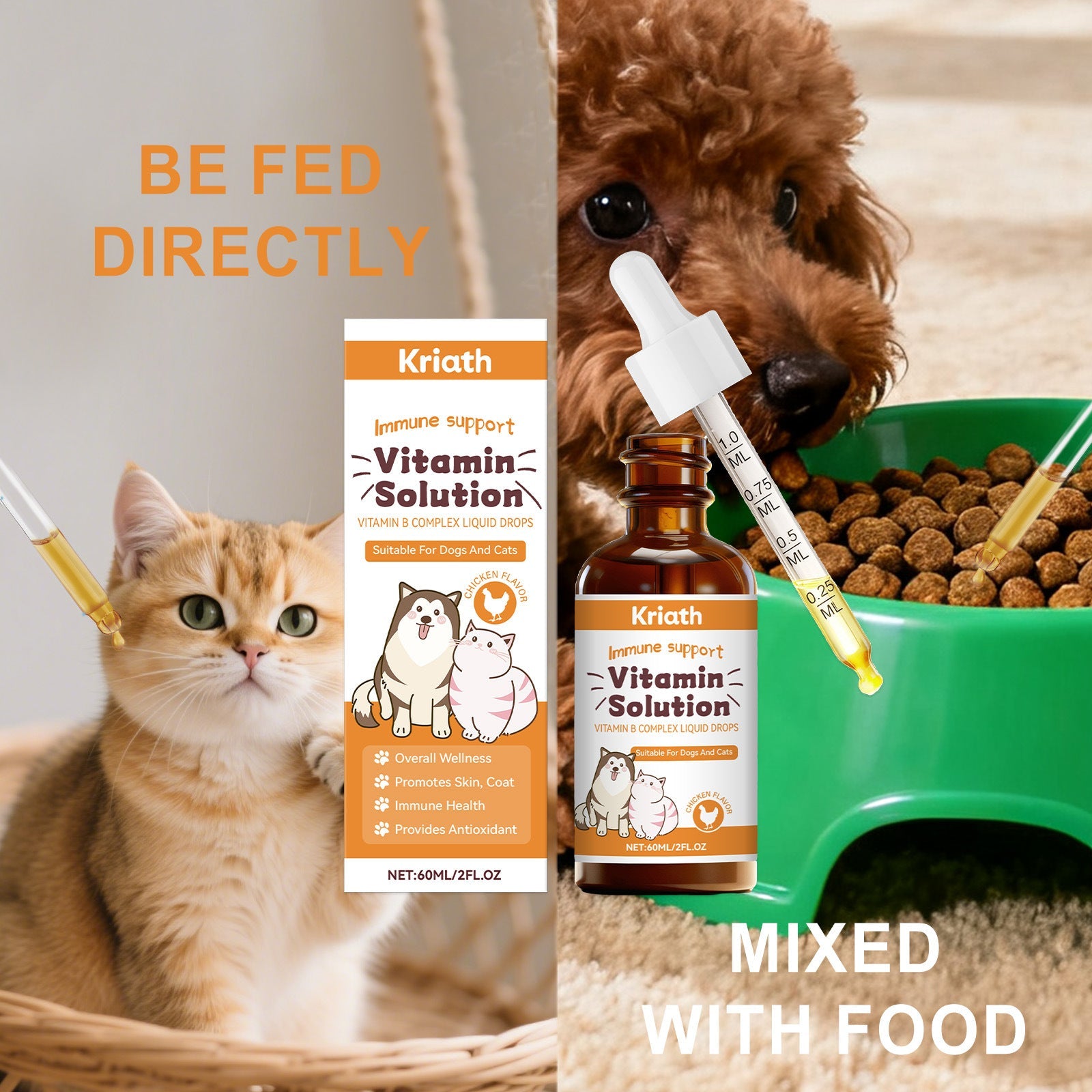 KFX-0323005 Pet Vitamin B Complex Nutritional Drops for Enhanced Health and Vitality