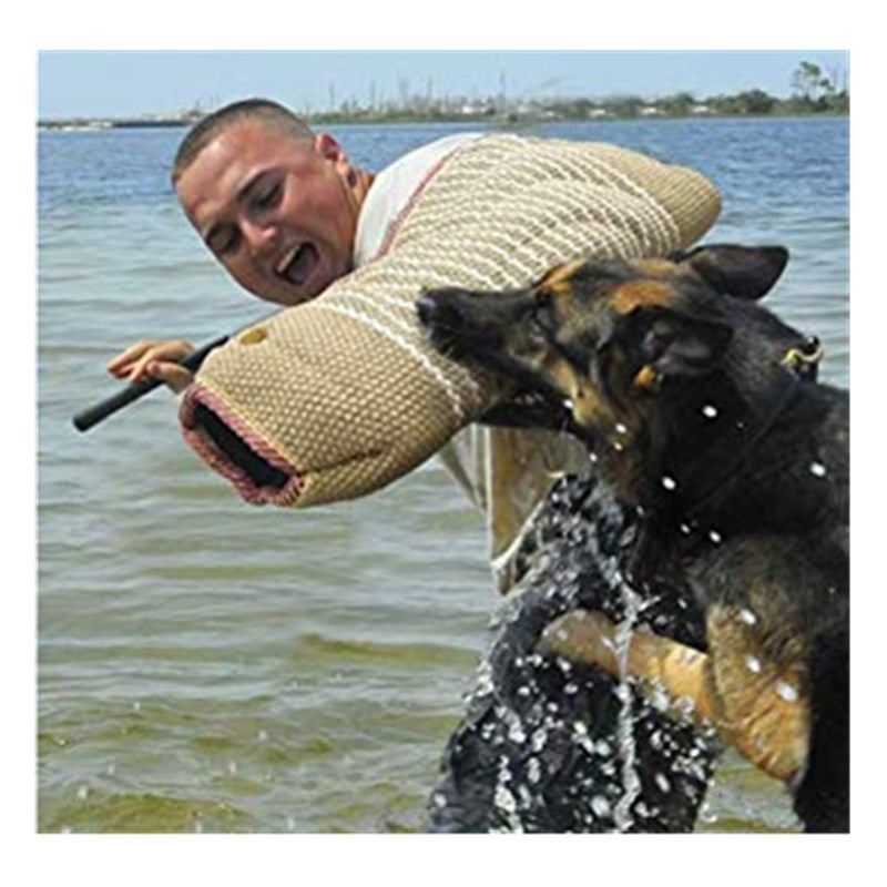 KFX-0323773 Dog Training Hemp Chew Sleeves – Durable Linen with Red Edge