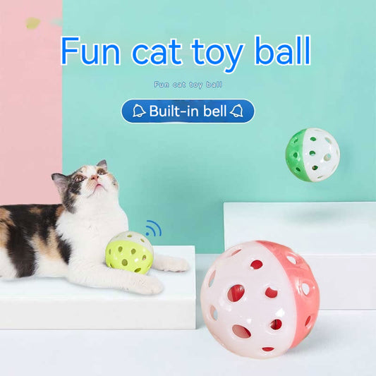 KFX-0324541 Interactive Cat Toy with Hollow Plastic Bell for Engaging Playtime