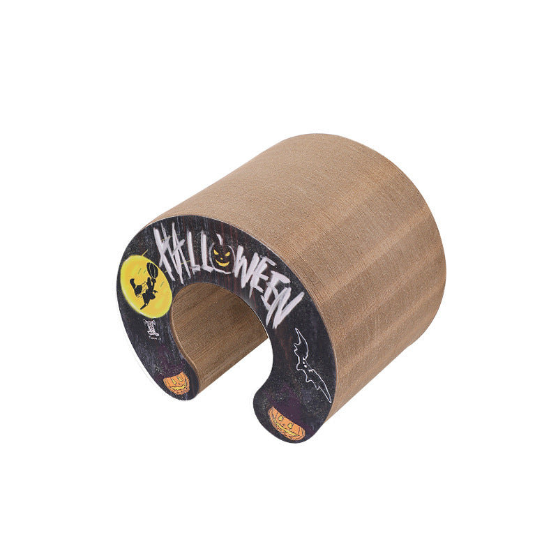 KFX-0326205 Organ Cat Scratch Board Toy - Deep Wood Grain & Halloween Designs