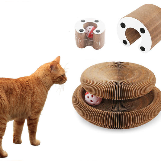 KFX-0326205 Organ Cat Scratch Board Toy - Deep Wood Grain & Halloween Designs