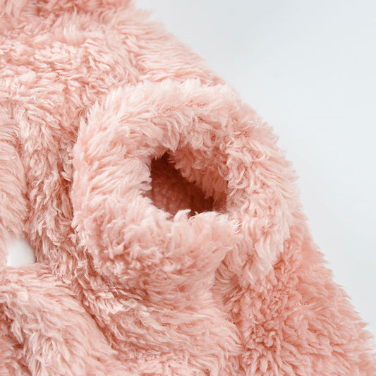 KFX-0327357 Cotton Cartoon Bear Ear Coat for Pets - Double-Sided Velvet Fabric