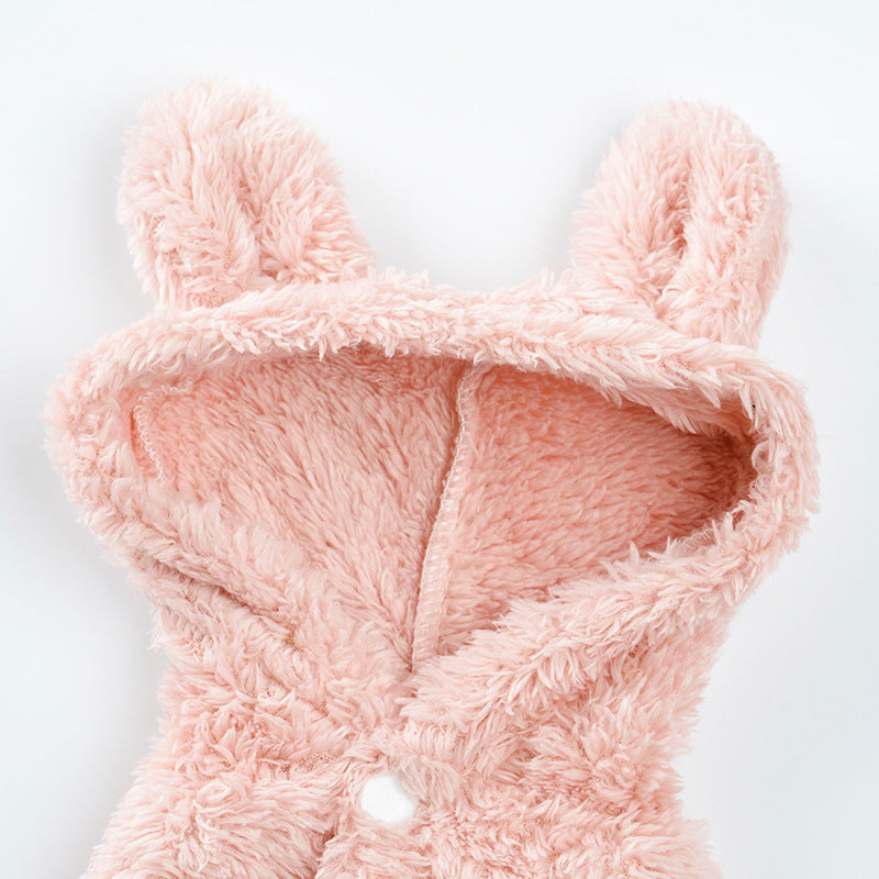 KFX-0327357 Cotton Cartoon Bear Ear Coat for Pets - Double-Sided Velvet Fabric