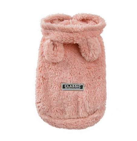 KFX-0327357 Cotton Cartoon Bear Ear Coat for Pets - Double-Sided Velvet Fabric