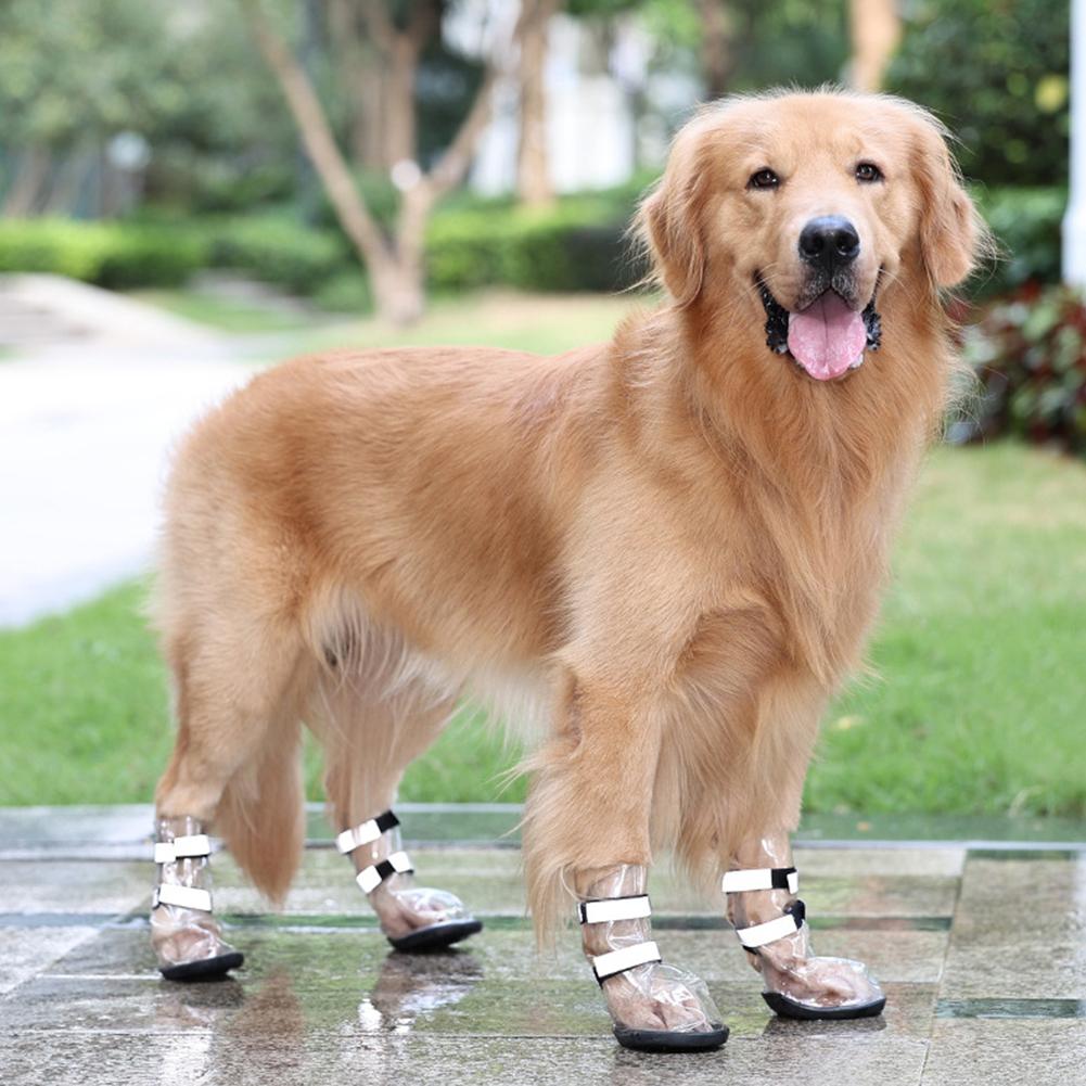 KFX-0329533 Waterproof Non-Slip Shoes for Large Dogs - Black PVC, Available in Sizes S to XL