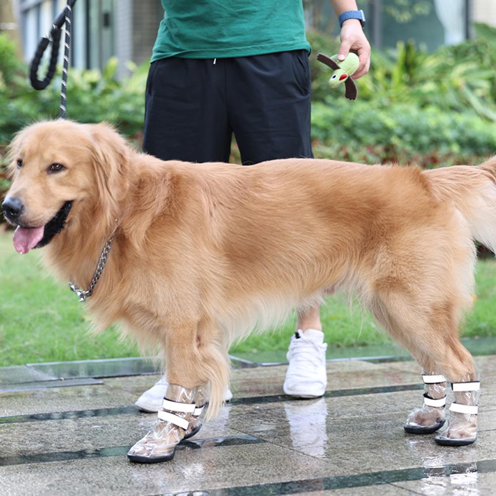 KFX-0329533 Waterproof Non-Slip Shoes for Large Dogs - Black PVC, Available in Sizes S to XL