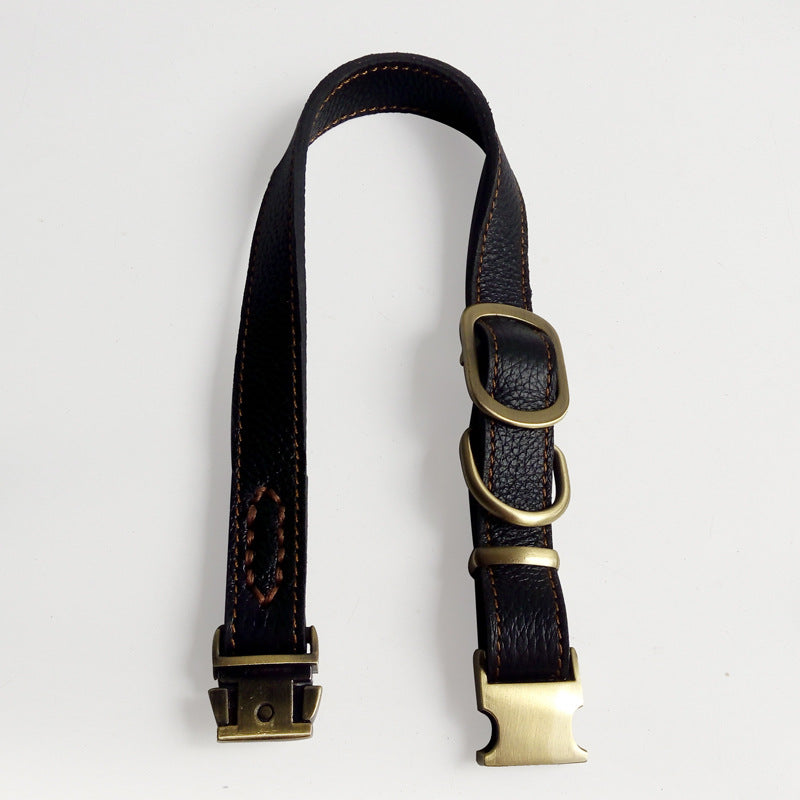KFX-0330685 Small and Medium Leather Dog Collar in Brown and Black