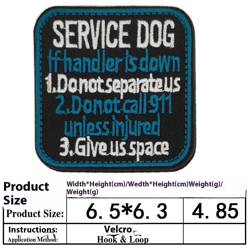 KFX-0334525 Embroidered Velcro Patch for Pet Accessories - Customizable Decorative Sticker