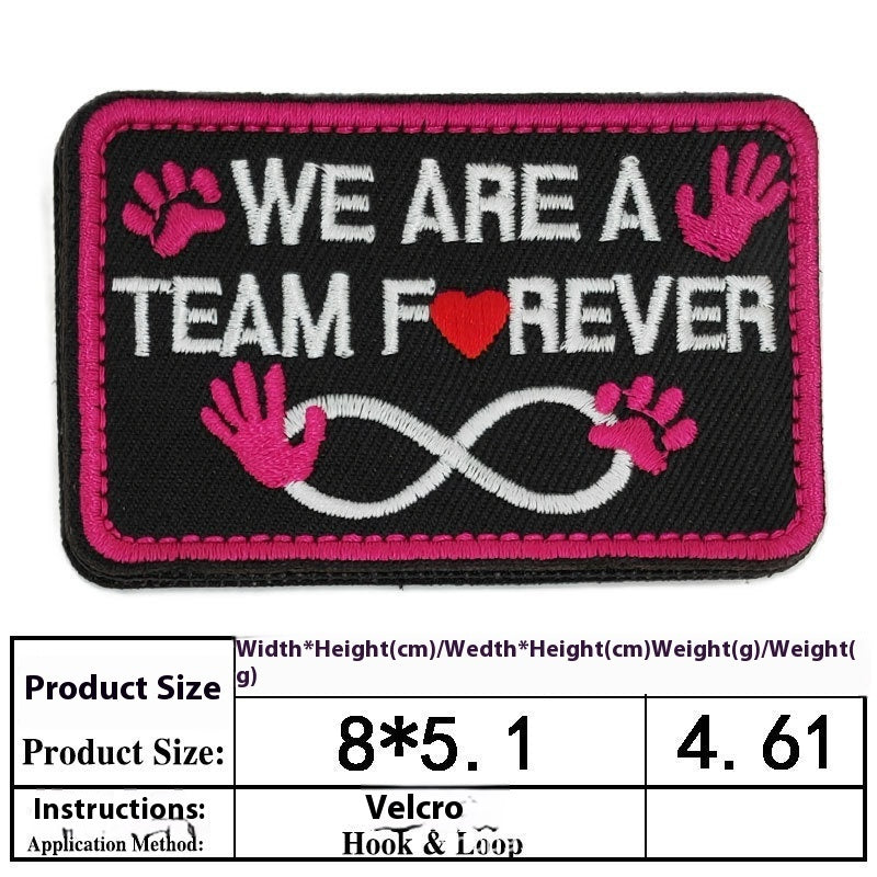 KFX-0334525 Embroidered Velcro Patch for Pet Accessories - Customizable Decorative Sticker