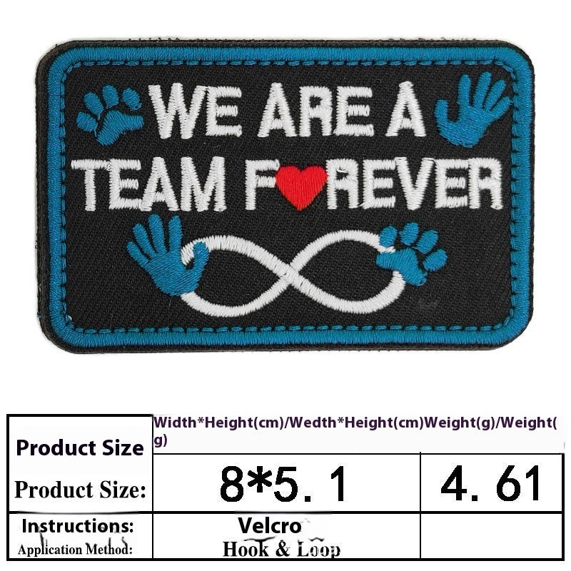 KFX-0334525 Embroidered Velcro Patch for Pet Accessories - Customizable Decorative Sticker