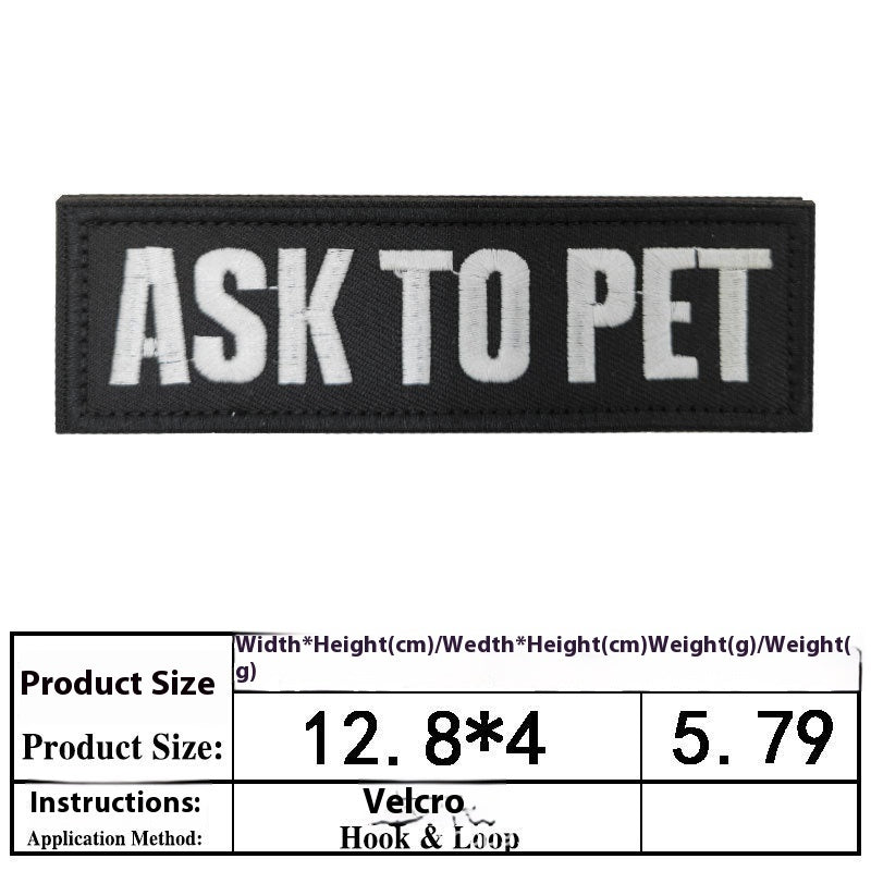 KFX-0334525 Embroidered Velcro Patch for Pet Accessories - Customizable Decorative Sticker