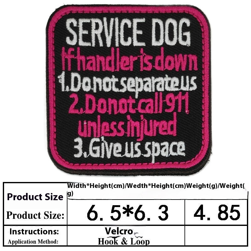 KFX-0334525 Embroidered Velcro Patch for Pet Accessories - Customizable Decorative Sticker