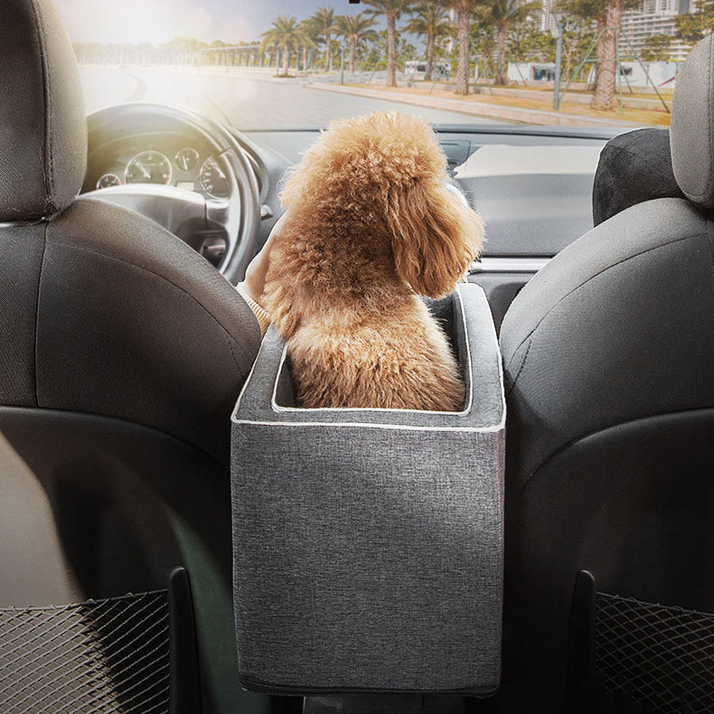 KFX-0334909 Portable Doghouse in Beige and Grey Cloth - Central Control Car 42x20x22cm