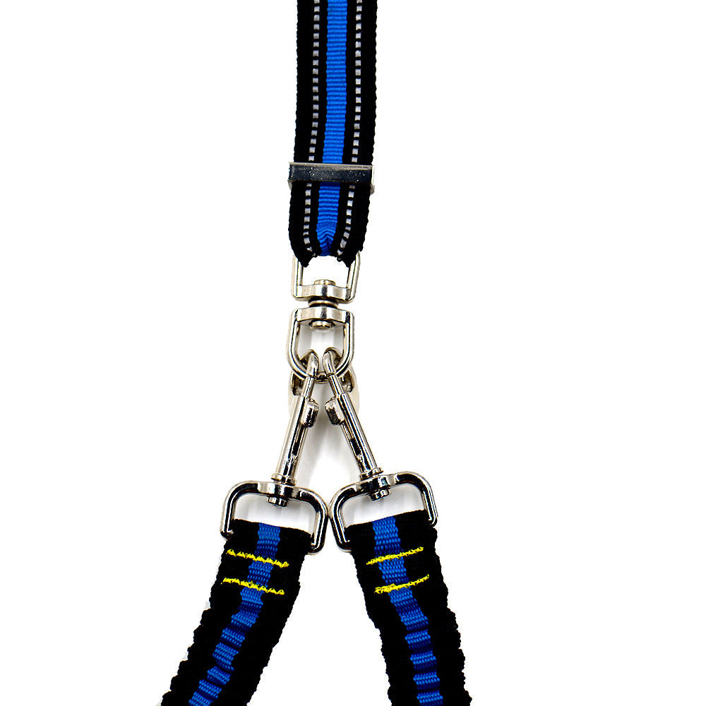 KFX-0338237 Adjustable Double-Headed Nylon Leash for Dogs, 50-100cm Main Traction, 70-110cm Spring Traction