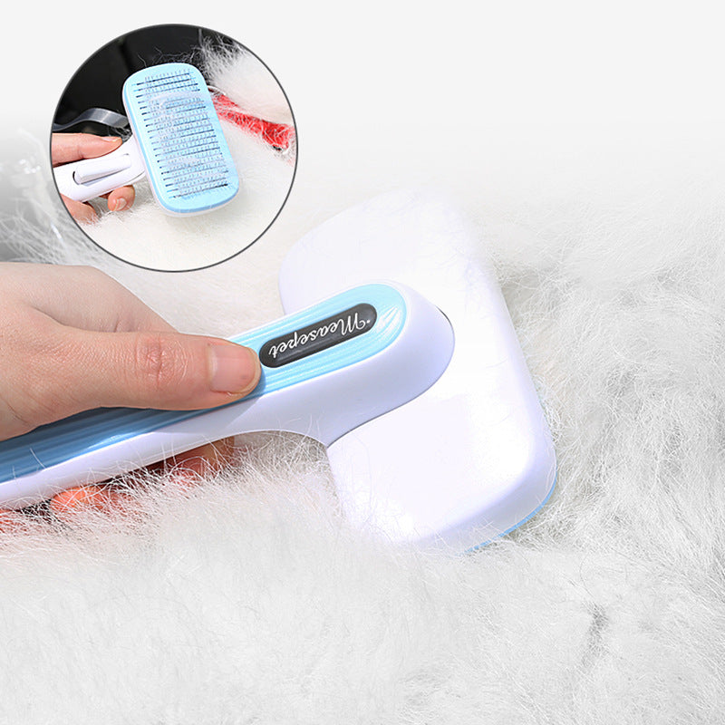 KFX-0340029 One Key Pet Hair Removal Comb with Steel Needles in Multiple Colors