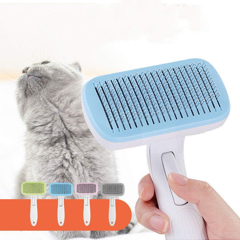 KFX-0340029 One Key Pet Hair Removal Comb with Steel Needles in Multiple Colors