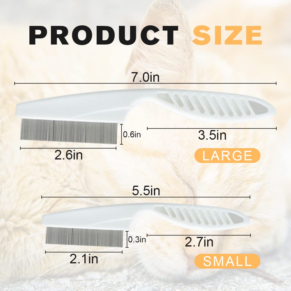 KFX-0341693 Multifunctional Pet Comb for Tear Stain Removal and Grooming - Stainless Steel, Ergonomic Design for Small Dogs and Cats