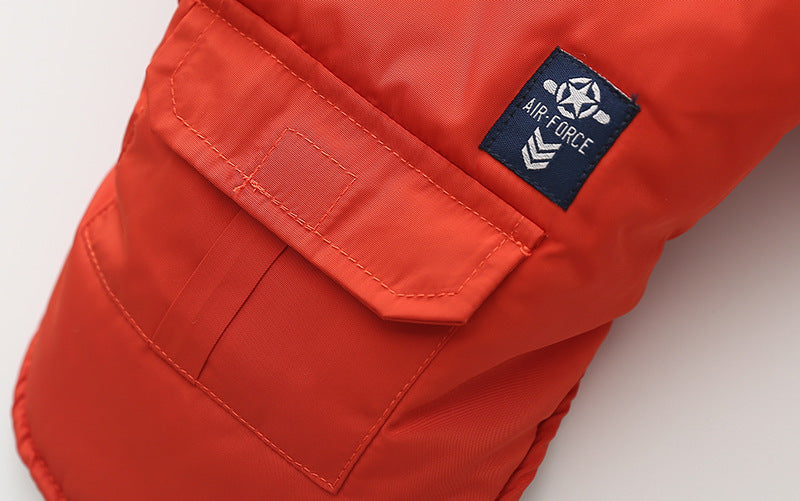 KFX-0342589 Hooded Cotton Down Jacket for Dogs - Warm and Stylish in Blue, Beige, Red