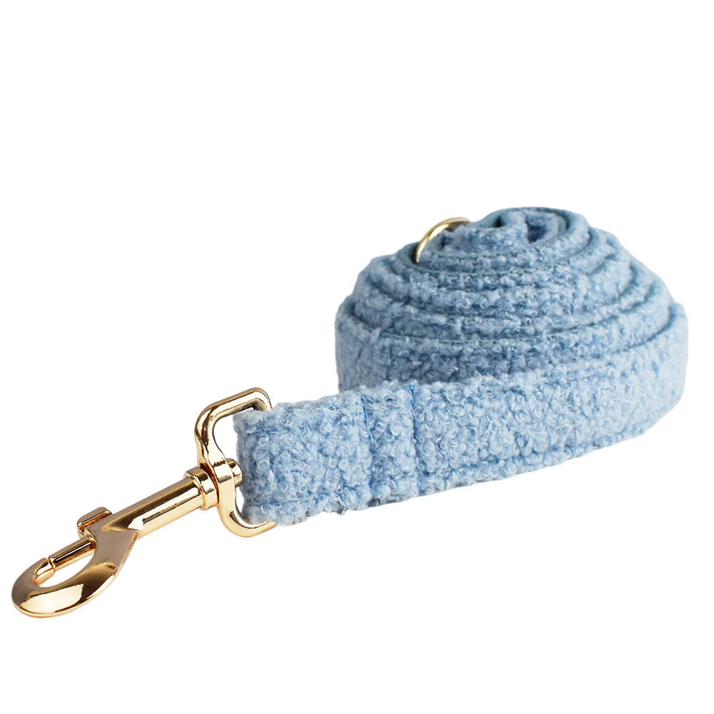 KFX-0346813 Blue Teddy Bear Dog Collar and Leash Set with Bow and Vest, Perfect for Pets and Gift-Giving