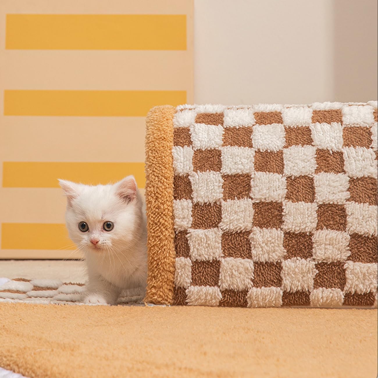 KFX-0347453 2-in-1 Plush Pet Bed Tunnel with Anti-Slip Base for Cats and Dogs