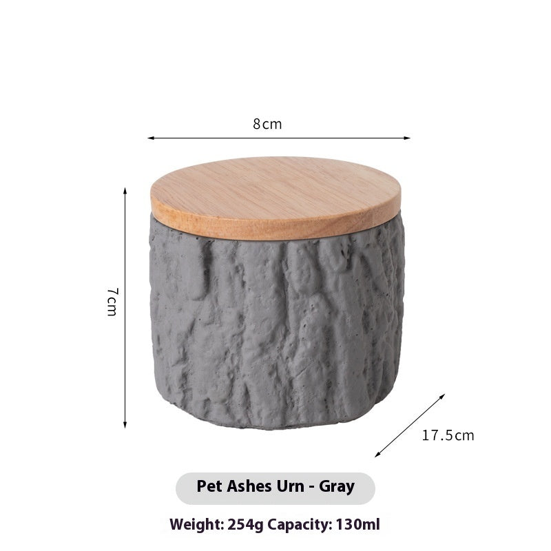 KFX-0348221 Handmade Cement Pet Ash Urn - Moisture-Proof Commemorative Memorial Casket