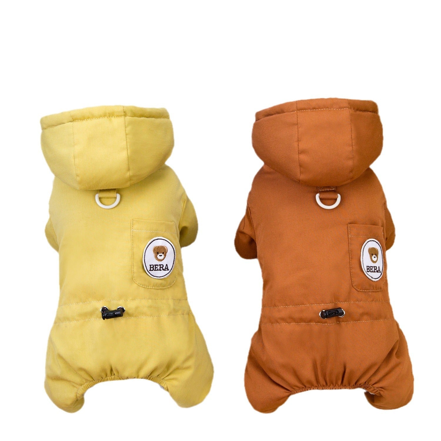 KFX-0348605 Cozy Casual Dog Clothing for Autumn and Winter in Brown and Yellow