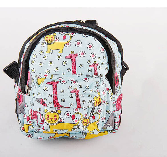 KFX-0349245 Cartoon Pattern Canvas Pet Dog Leash Bag with Breathable Mesh and Adjustable Sizes