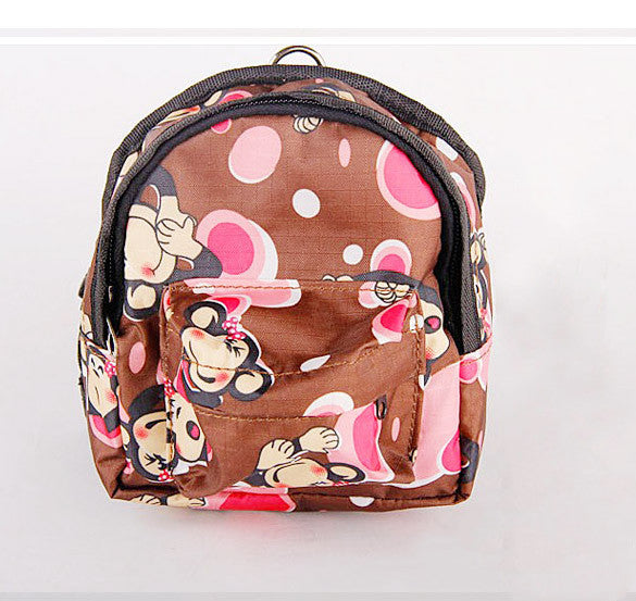 KFX-0349245 Cartoon Pattern Canvas Pet Dog Leash Bag with Breathable Mesh and Adjustable Sizes
