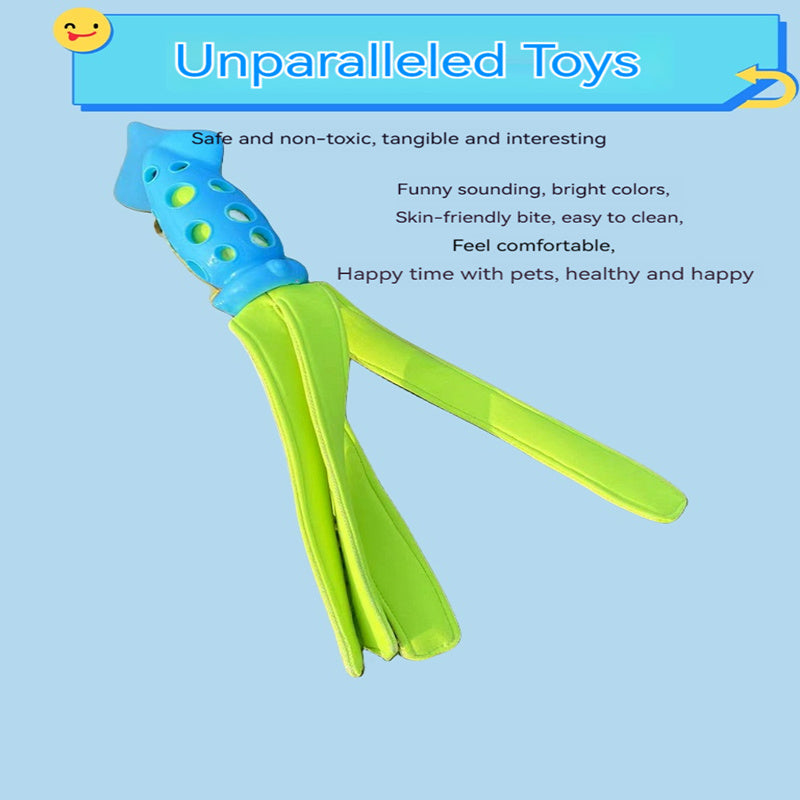 KFX-0351421 Interactive Squeaky Cuttlefish Chew Toy for Dogs - Teeth Cleaning Pet Toy for All Sizes