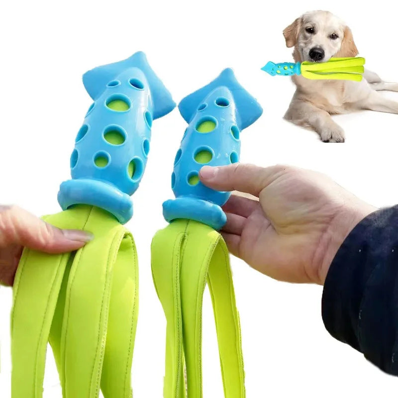 KFX-0351421 Interactive Squeaky Cuttlefish Chew Toy for Dogs - Teeth Cleaning Pet Toy for All Sizes