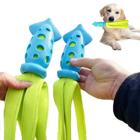KFX-0351421 Interactive Squeaky Cuttlefish Chew Toy for Dogs - Teeth Cleaning Pet Toy for All Sizes
