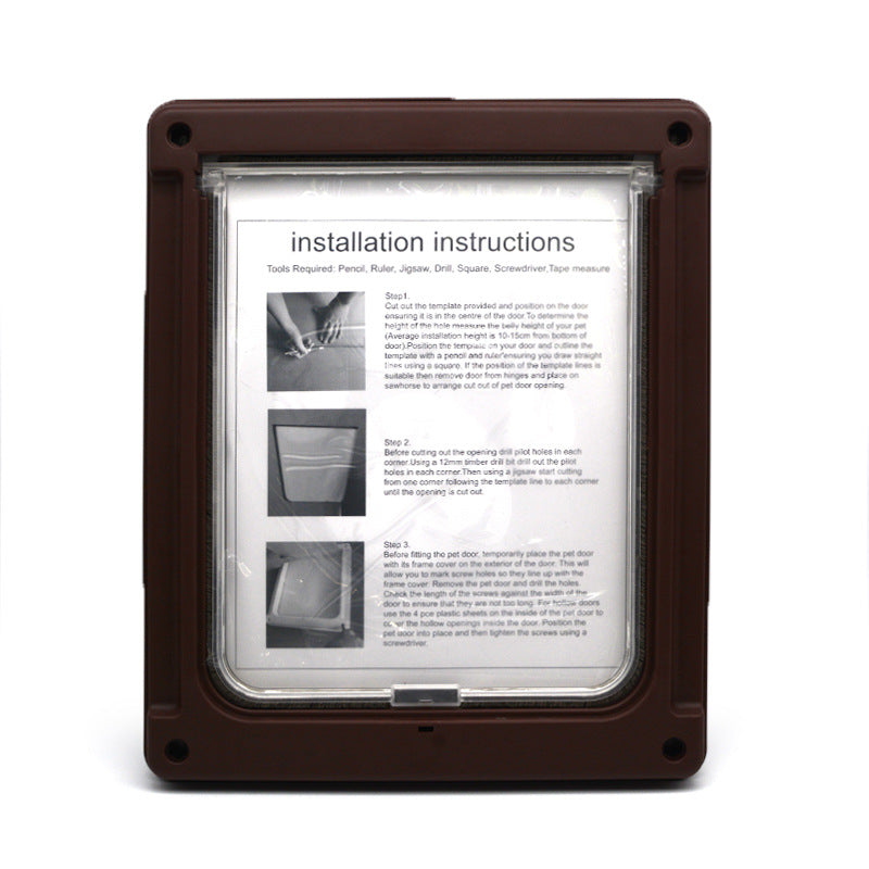 KFX-0351549 Plastic Pet Door with Flap – White, Brown, Black – Small & Large Sizes Available