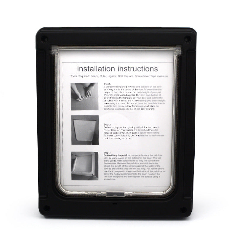 KFX-0351549 Plastic Pet Door with Flap – White, Brown, Black – Small & Large Sizes Available