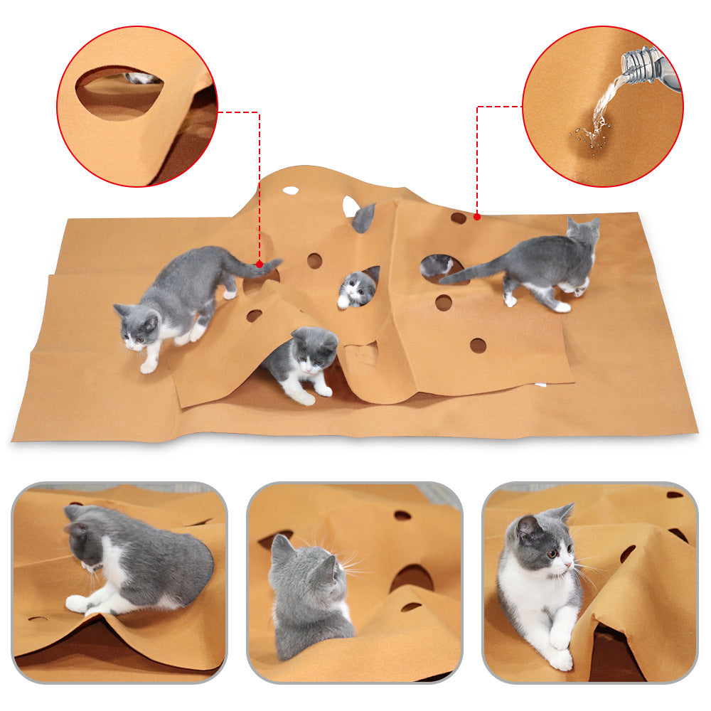 KFX-0351805 Felt Cat Litter Pad Toy for Playtime and Comfort - 120cm x 90cm