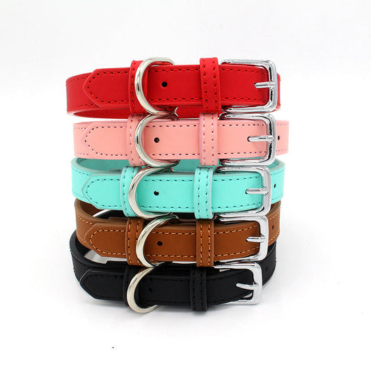 KFX-0351933 Comfortable PU Leather Pet Collar in Various Colors and Sizes